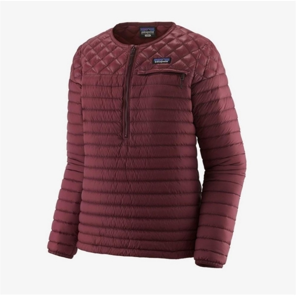 Patagonia Alplight Down Dark Ruby Zip Pullover NWOT
